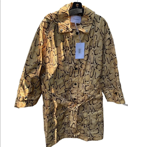 NWT FRAME PYTHON TRENCH COAT - Picture 2 of 9